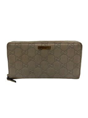 Gucci Beige Guccissima Leather Zip-Around Wallet